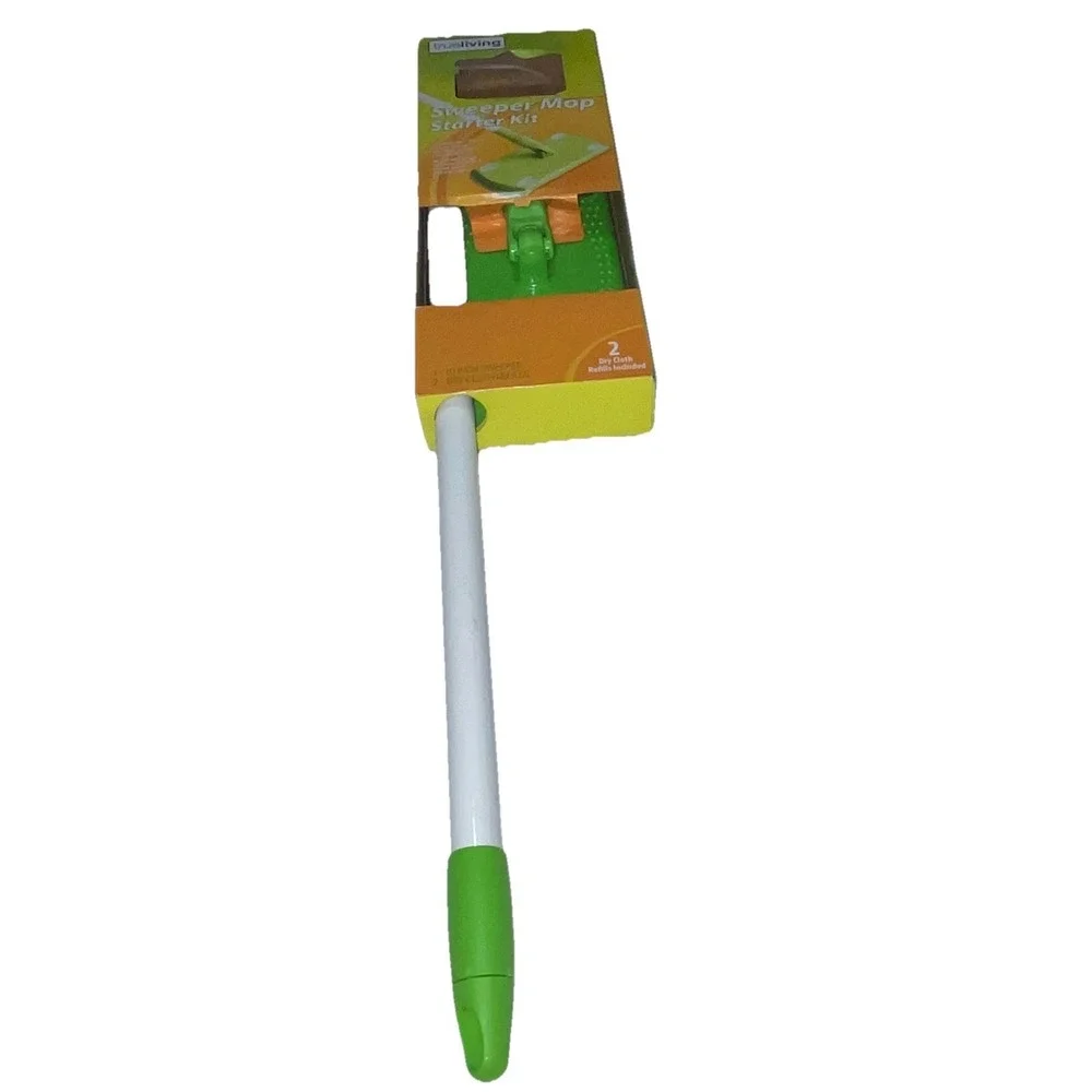 TRUE LIVING SWEEPER MOP STARTER KIT W/ 2 DRY CLOTHS INCLUDED